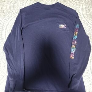 Vineyard Vines Dark Blue Long Sleeve with Colorful Logo Youth XL